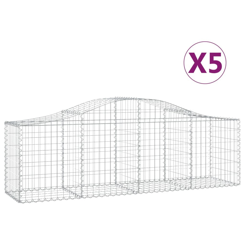 Load image into Gallery viewer, VidaXL Schanskorven 5 st gewelfd 200x50x60 80 cm gegalvaniseerd ijzer