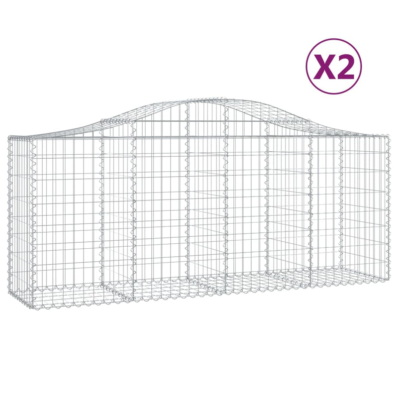 Load image into Gallery viewer, VidaXL Schanskorven 2 st gewelfd 200x50x80 100 cm gegalvaniseerd ijzer