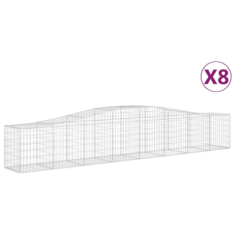 Load image into Gallery viewer, VidaXL Schanskorven 8 st gewelfd 400x50x60 80 cm gegalvaniseerd ijzer