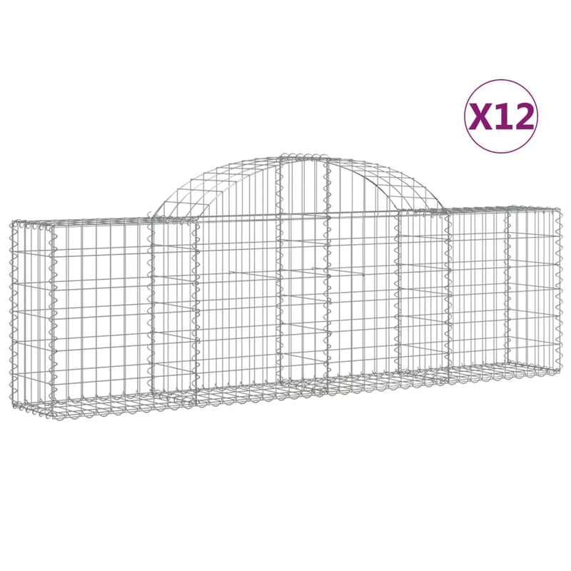 Load image into Gallery viewer, VidaXL Schanskorven 12 st gewelfd 200x30x60 80 cm gegalvaniseerd ijzer