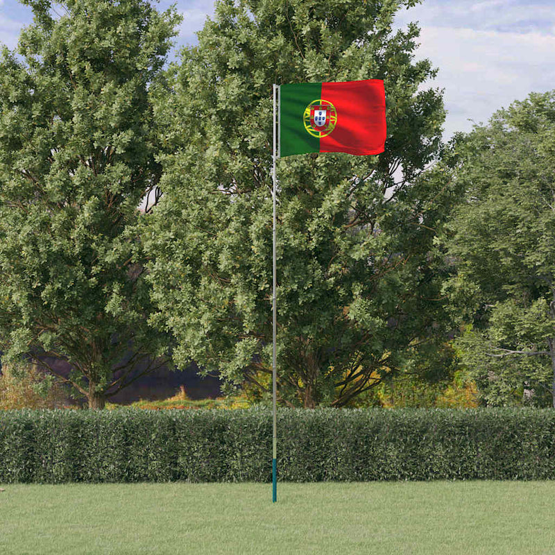 Afbeelding laden in galerijviewer, Vidaxl vlag met vlaggenmast portugal 5,5 m aluminium