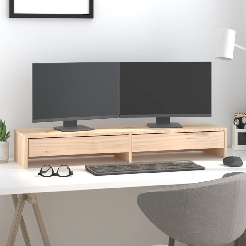 Load image into Gallery viewer, Vidaxl monitorstandaard 100x27x15 cm massief grenenhout