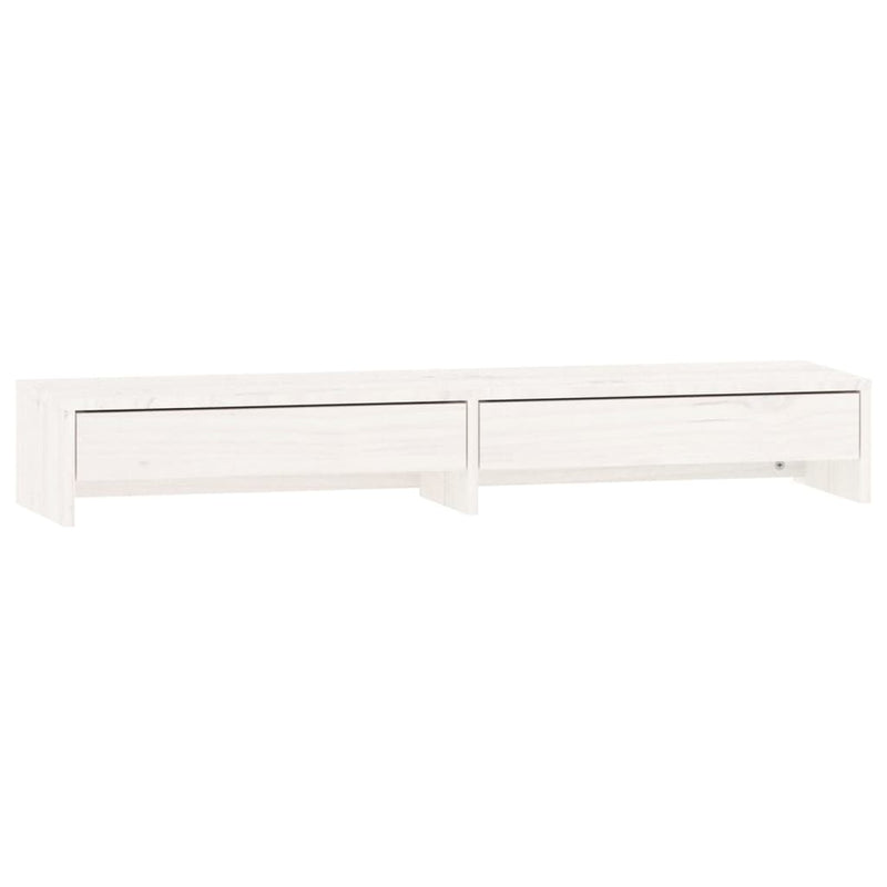 Load image into Gallery viewer, Vidaxl monitorstandaard 100x27x15 cm massief grenenhout wit