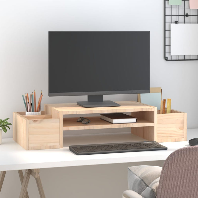 Afbeelding laden in galerijviewer, Vidaxl monitorstandaard 70x27,5x15 cm massief grenenhout