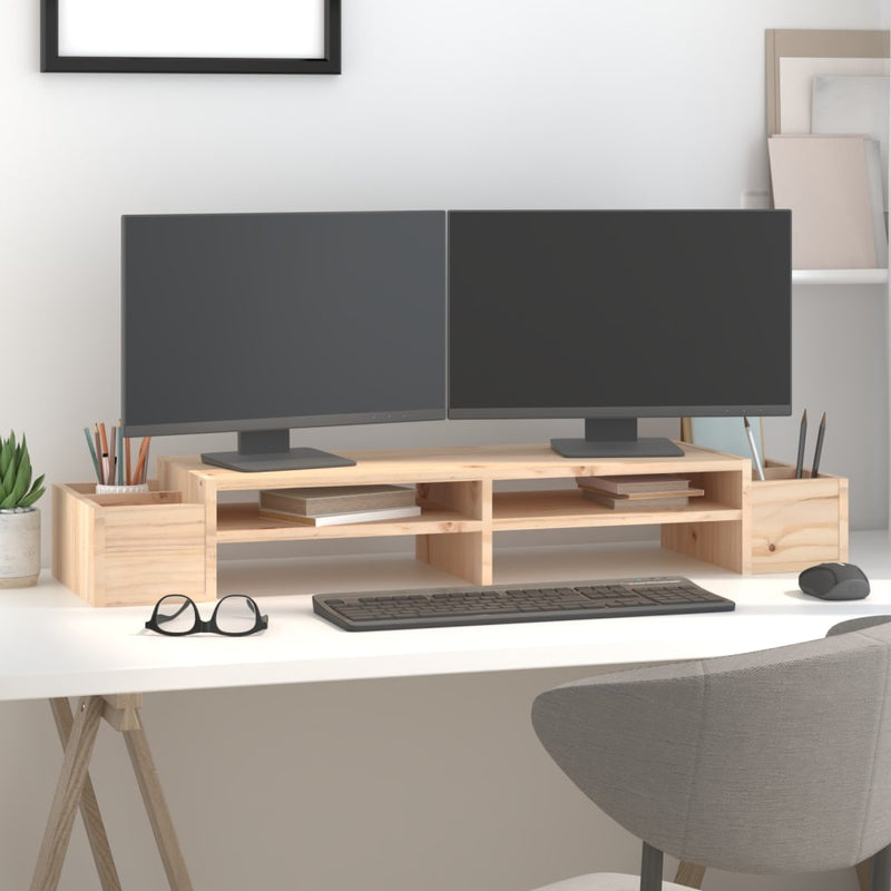 Afbeelding laden in galerijviewer, Vidaxl monitorstandaard 100x27,5x15 cm massief grenenhout