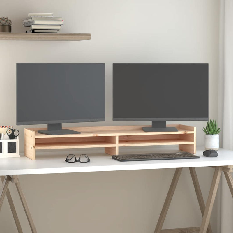Load image into Gallery viewer, Vidaxl monitorstandaard 100x24x16 cm massief grenenhout