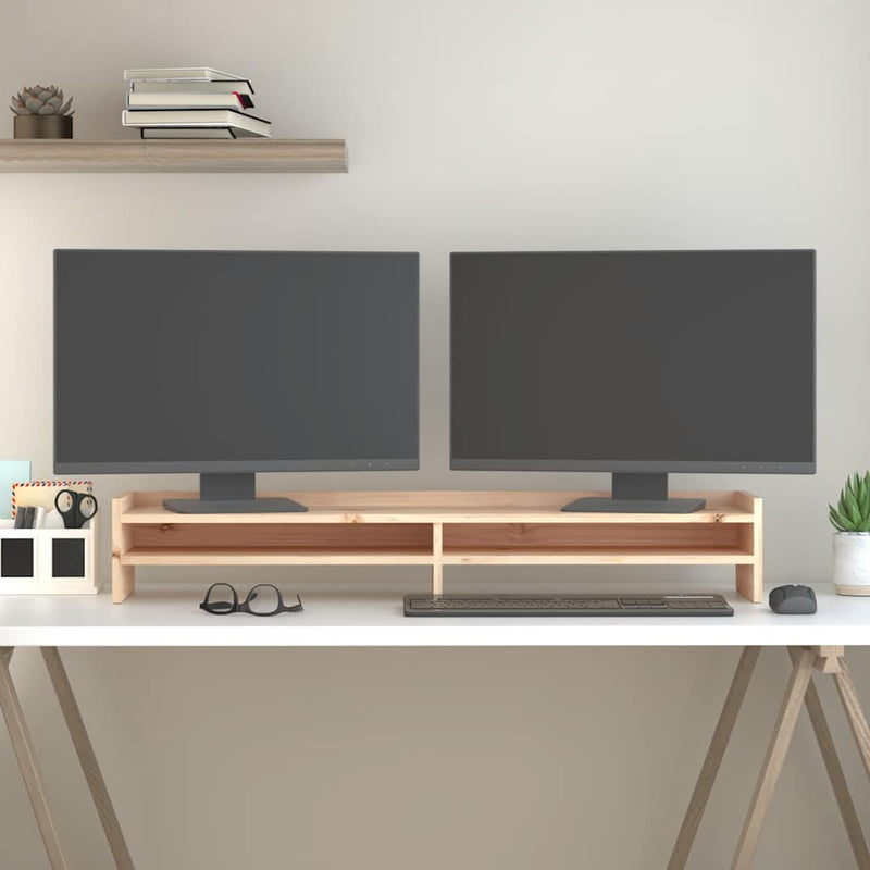 Load image into Gallery viewer, Vidaxl monitorstandaard 100x24x16 cm massief grenenhout