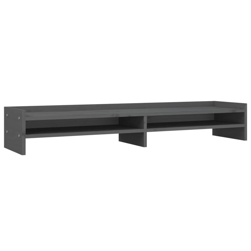 Load image into Gallery viewer, Vidaxl monitorstandaard 100x24x16 cm massief grenenhout grijs