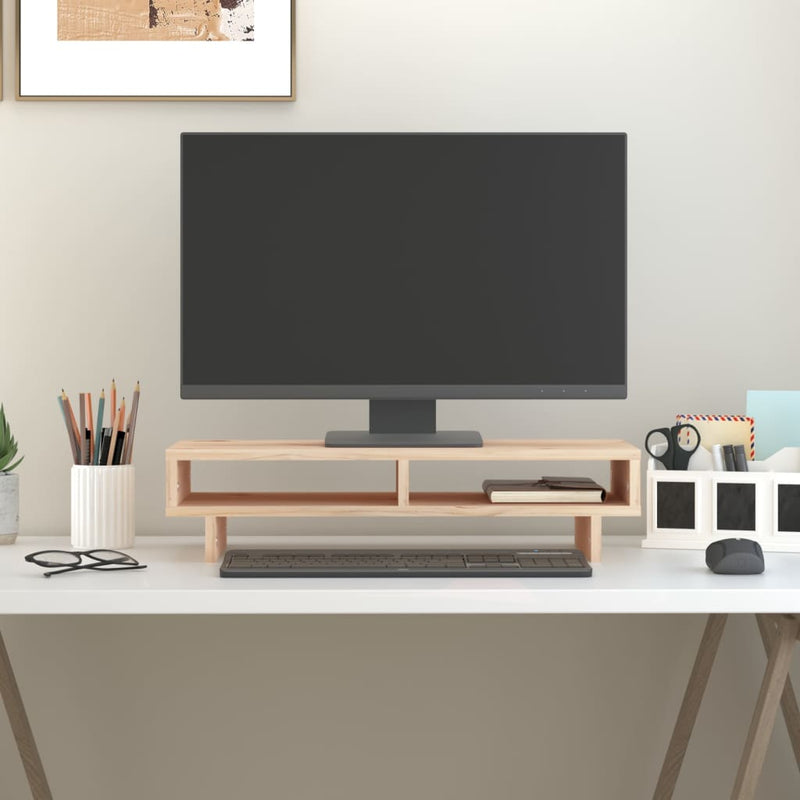 Load image into Gallery viewer, Vidaxl monitorstandaard 60x27x14 cm massief grenenhout
