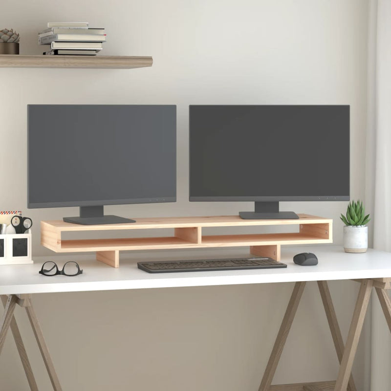 Load image into Gallery viewer, Vidaxl monitorstandaard 100x27x14 cm massief grenenhout