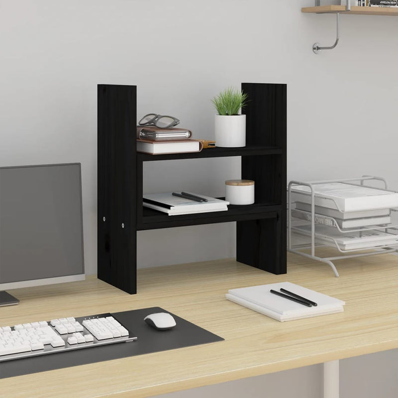 Load image into Gallery viewer, Vidaxl monitorstandaard (39-72)x17x43 cm massief grenenhout zwart