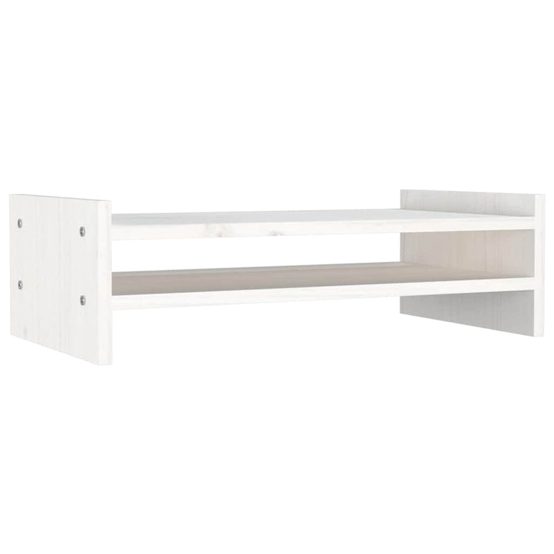 Load image into Gallery viewer, Vidaxl monitorstandaard 50x27x15 cm massief grenenhout wit