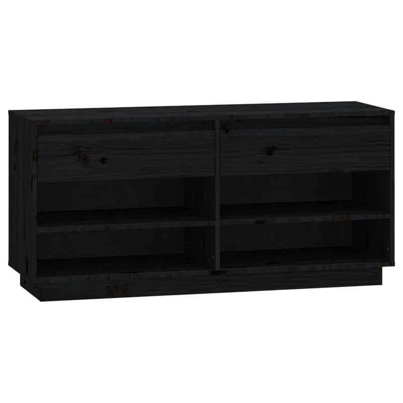 Load image into Gallery viewer, Vidaxl schoenenkast 110x34x52 cm massief grenenhout zwart