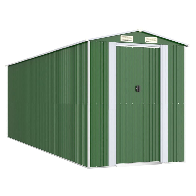 Load image into Gallery viewer, VidaXL Tuinschuur 192x606x223 cm gegalvaniseerd staal groen