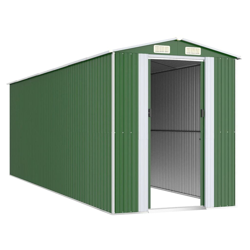 Load image into Gallery viewer, VidaXL Tuinschuur 192x606x223 cm gegalvaniseerd staal groen