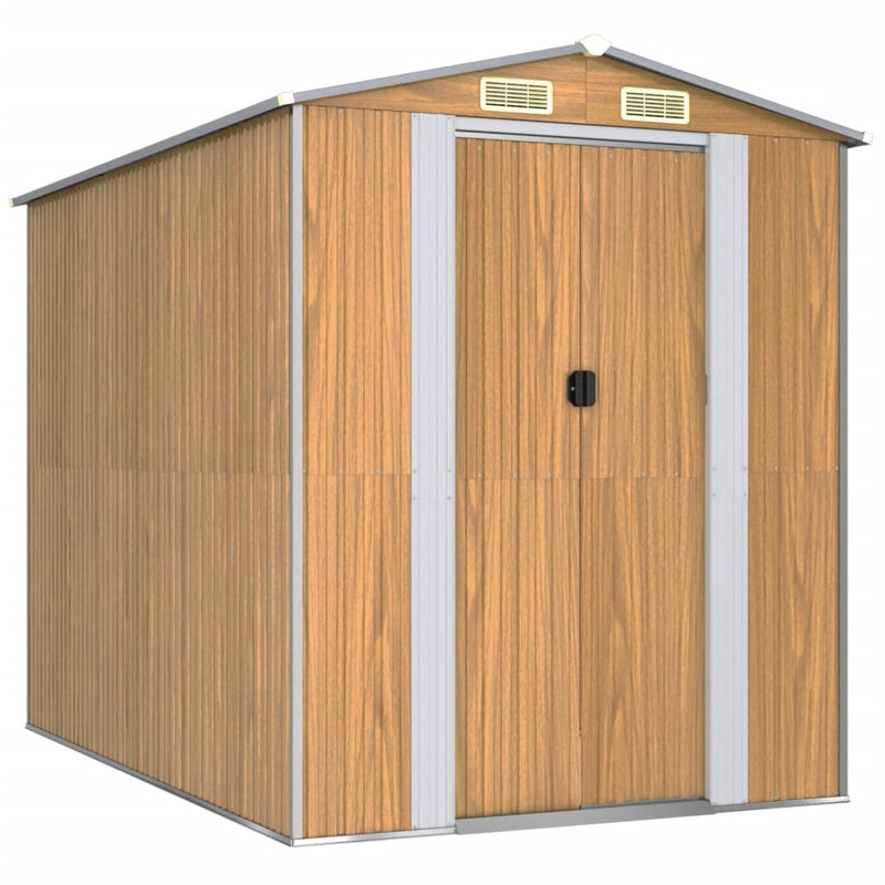 Load image into Gallery viewer, VidaXL Tuinschuur 192x274x223 cm gegalvaniseerd staal lichtbruin