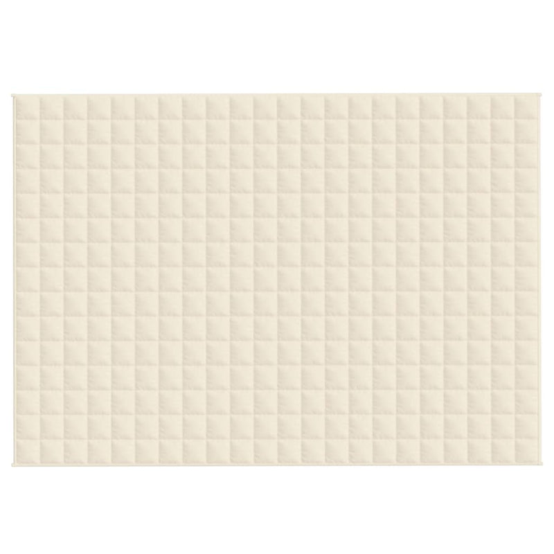 Load image into Gallery viewer, Vidaxl verzwaringsdeken 155x220 cm 7 kg stof lichtcrèmekleurig