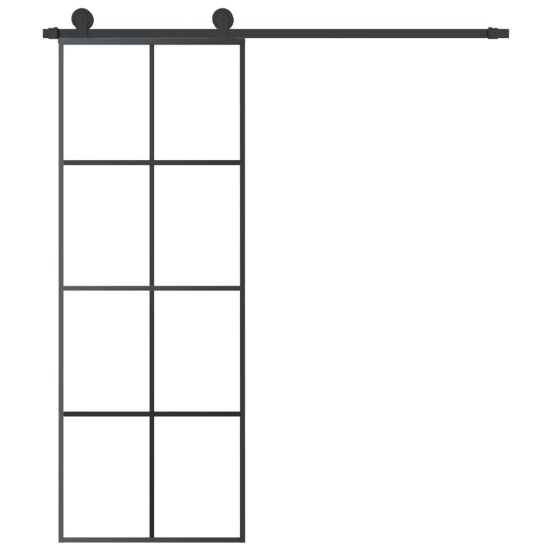 Load image into Gallery viewer, VidaXL Schuifdeur met beslag 76x205 cm ESG-glas en aluminium
