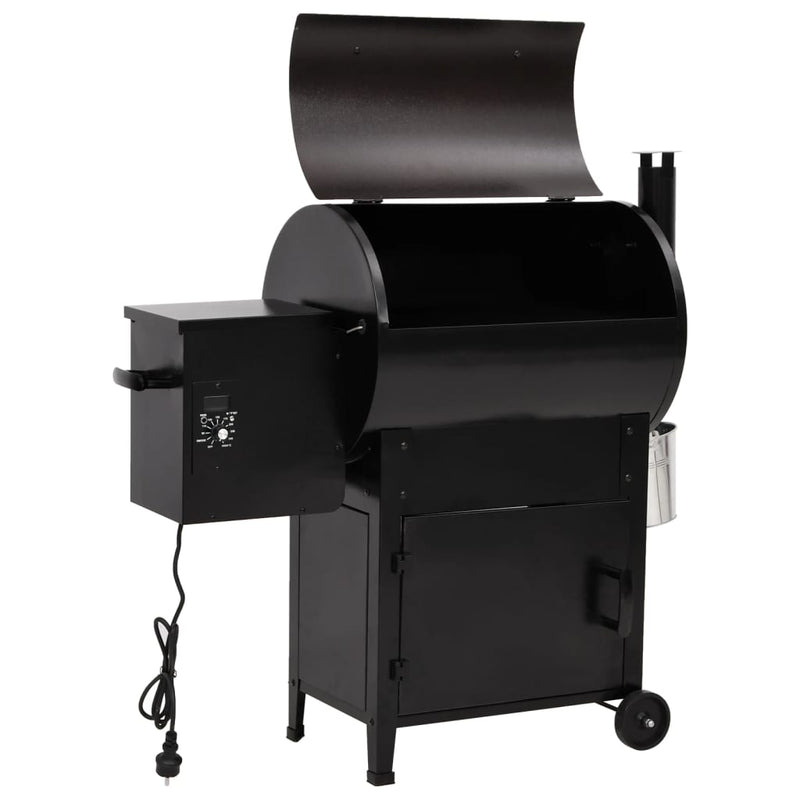 Load image into Gallery viewer, VidaXL Pelletbarbecue met schoorsteen 104 cm ijzer zwart