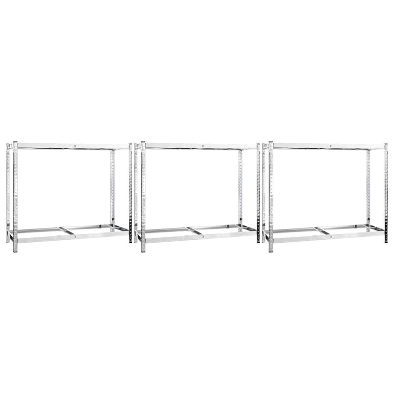 Load image into Gallery viewer, VidaXL Bandenrekken 2-laags 3 st 110x40x110 cm staal zilverkleurig