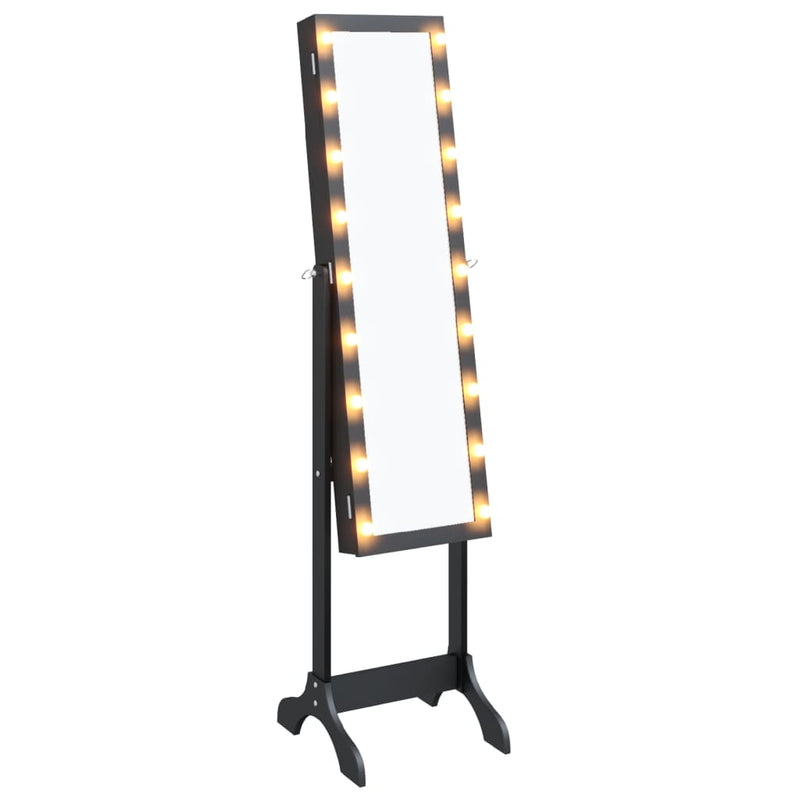 Load image into Gallery viewer, Vidaxl spiegel vrijstaand met led's 34x37x146 cm zwart