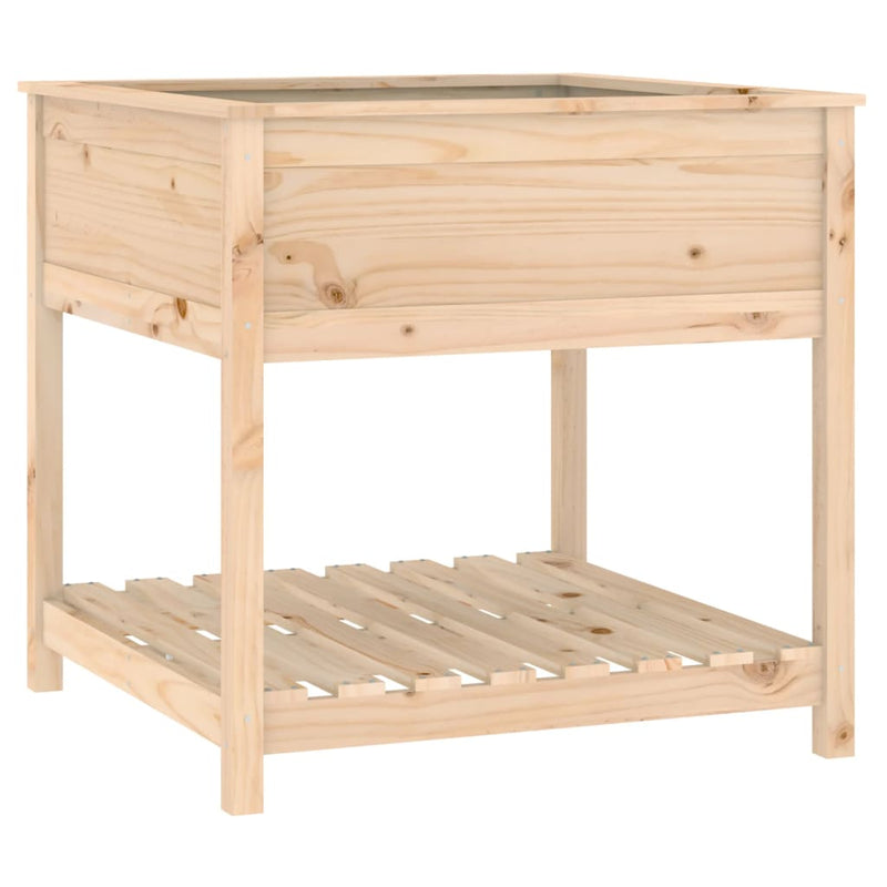 Load image into Gallery viewer, Vidaxl plantenbak met schap 82,5x82,5x81 cm massief grenenhout