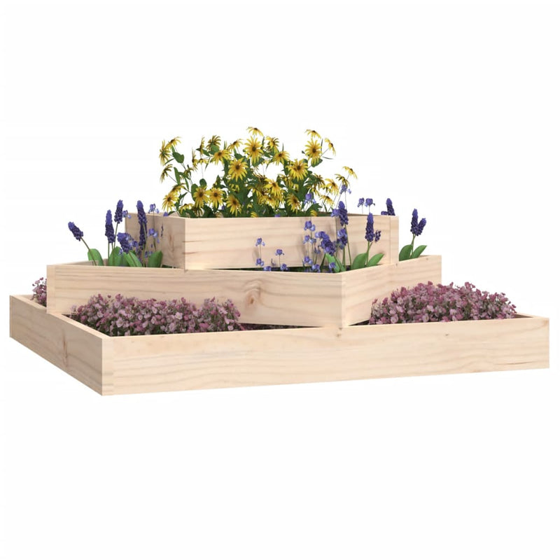 Afbeelding laden in galerijviewer, Vidaxl plantenbak 83x83x27 cm massief grenenhout