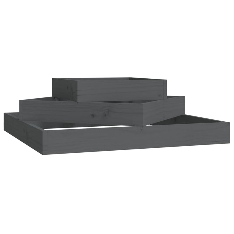Load image into Gallery viewer, Vidaxl plantenbak 83x83x27 cm massief grenenhout grijs