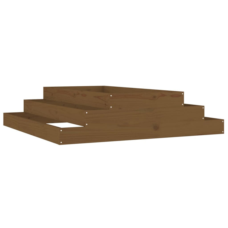 Load image into Gallery viewer, Vidaxl plantenbak 110x110x27 cm massief grenenhout honingbruin