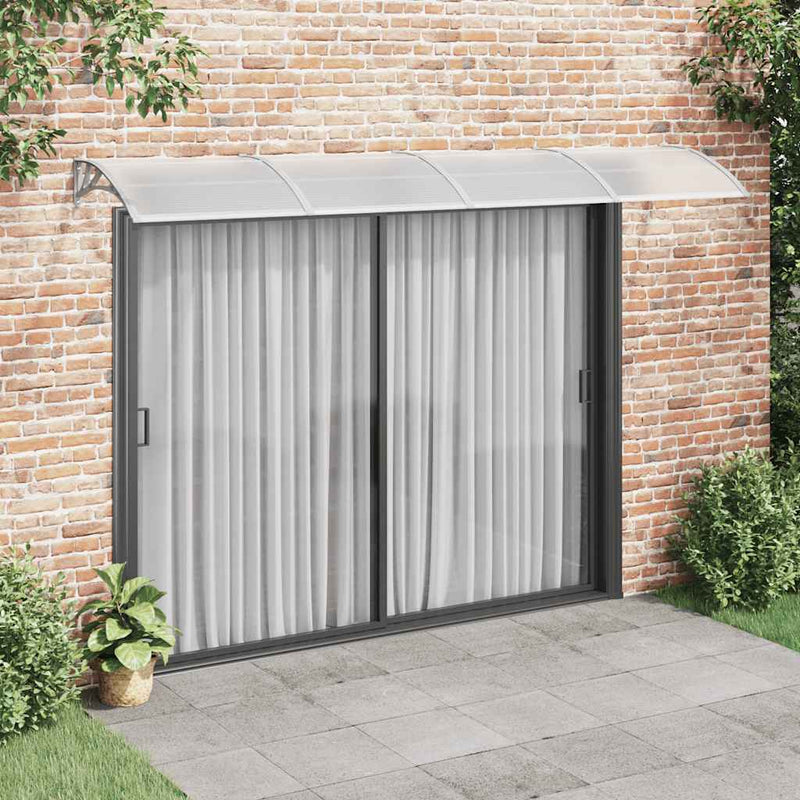 Load image into Gallery viewer, Vidaxl deurluifel 350x75 cm polycarbonaat grijs en transparant