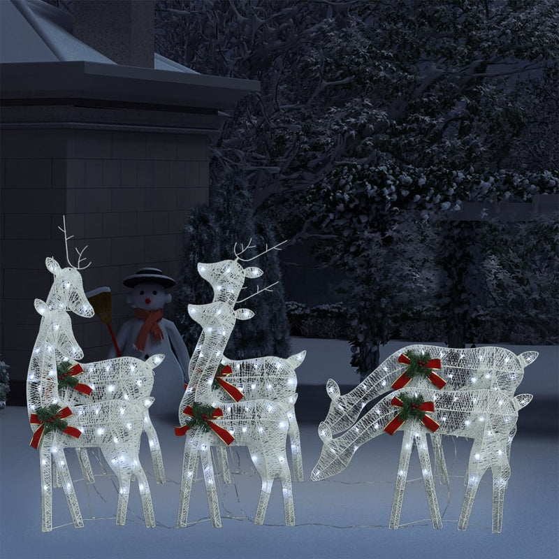 Load image into Gallery viewer, VidaXL Kerstrendieren 6 st warmwit gaas wit