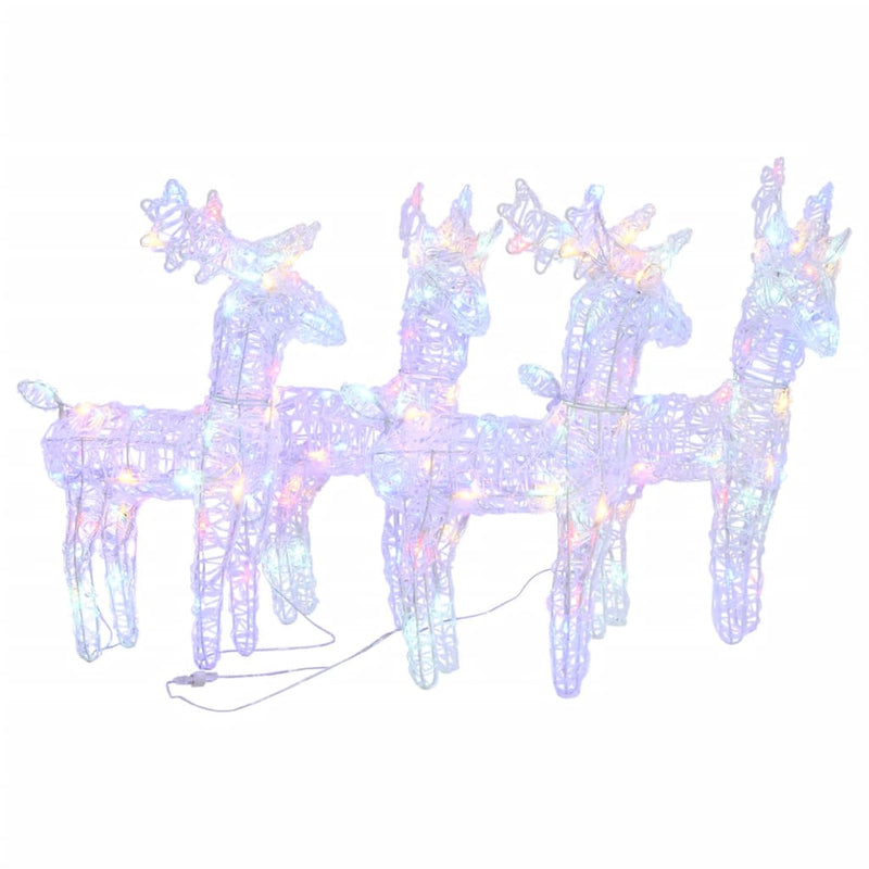 Load image into Gallery viewer, VidaXL Kerstrendieren 4 st 160 LED's acryl meerkleurig