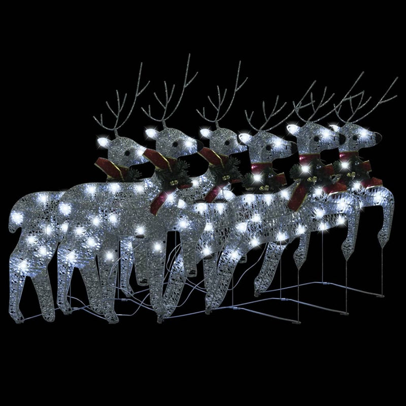 Load image into Gallery viewer, VidaXL Kerstrendieren 6 st 120 LED's zilver