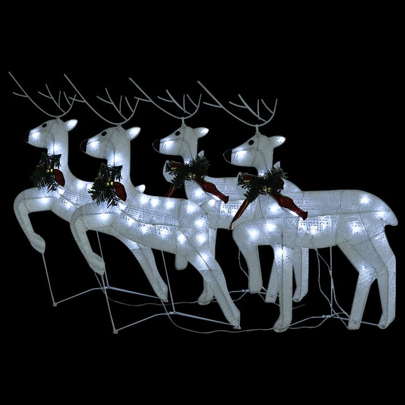 Load image into Gallery viewer, Vidaxl kerstrendieren 4 st 80 led's wit
