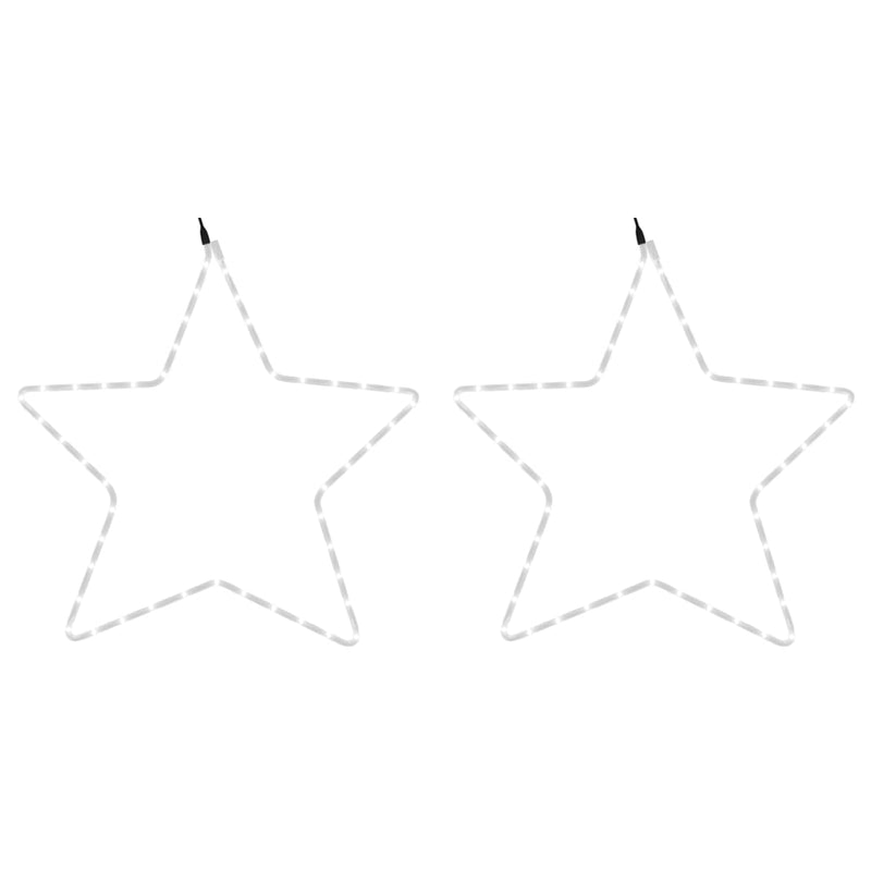 Load image into Gallery viewer, Vidaxl kerstfiguren sterren met 48 led's 2 st 56 cm warmwit