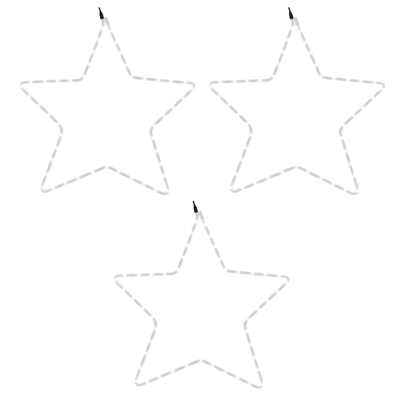 Load image into Gallery viewer, VidaXL Kerstfiguren sterren met 48 LED's 3 st 56 cm warmwit