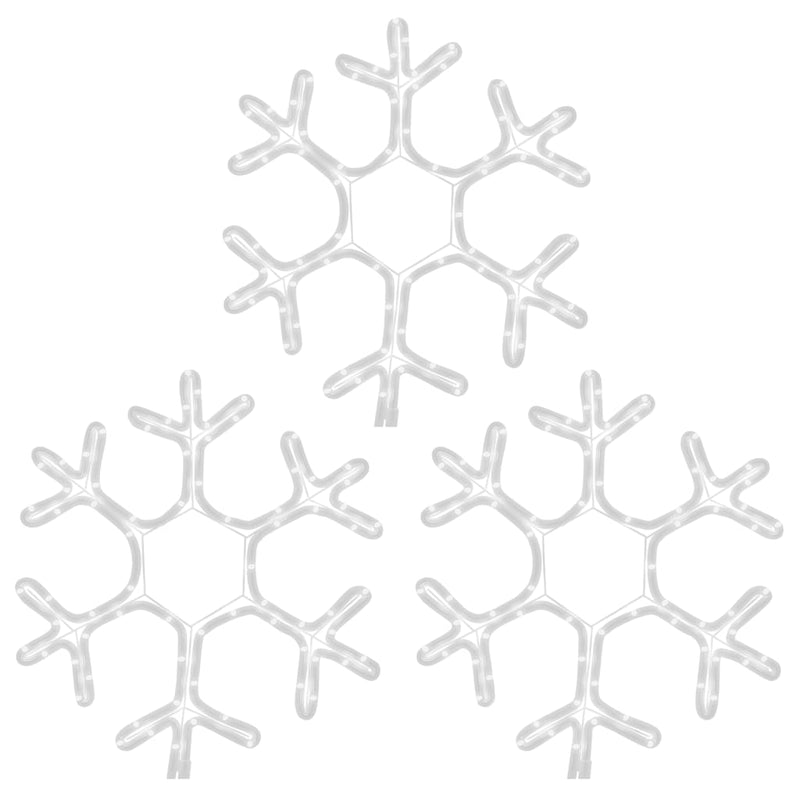Afbeelding laden in galerijviewer, Vidaxl kerstfiguur sneeuwvlok met led's 3 st 38x37 cm warmwit