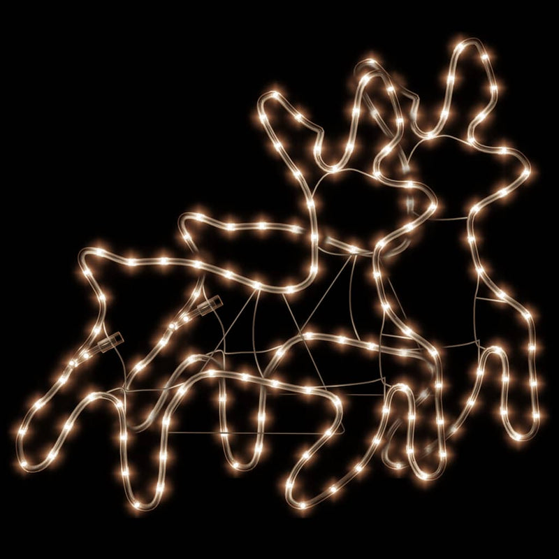 Load image into Gallery viewer, VidaXL Kerstfiguur rendier met LED's 2 st 57x55x4,5 cm warmwit