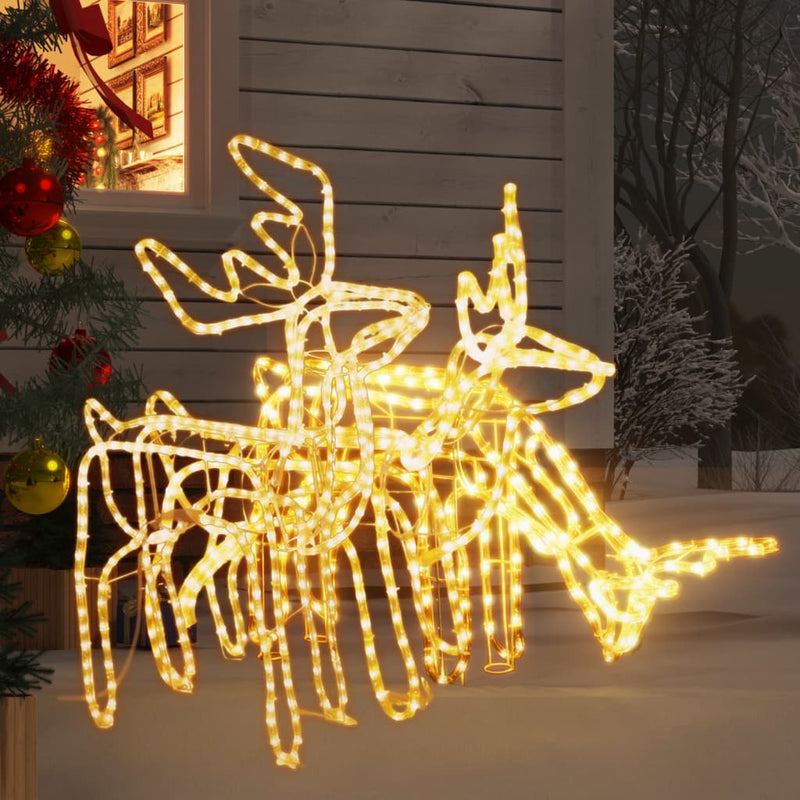 Load image into Gallery viewer, VidaXL 3-delige Kerstfigurenset rendier warmwit