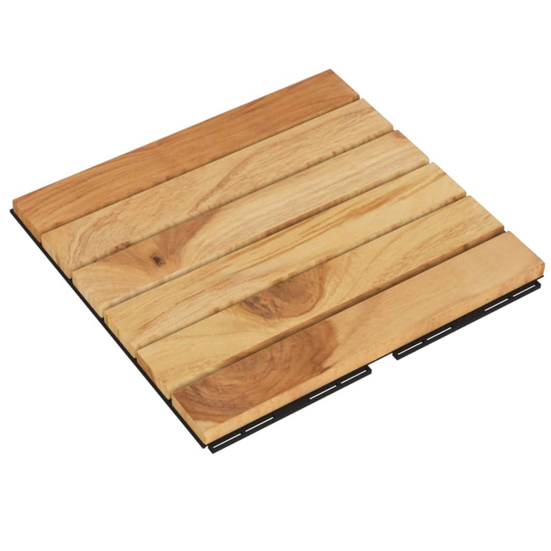 Load image into Gallery viewer, VidaXL Terrastegels 10 st 30x30 cm massief teakhout verticaal patroon