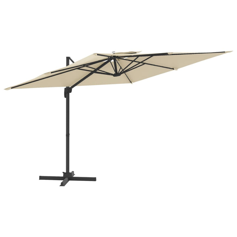 Load image into Gallery viewer, Vidaxl zweefparasol met dubbel dak 300x300 cm zandwit