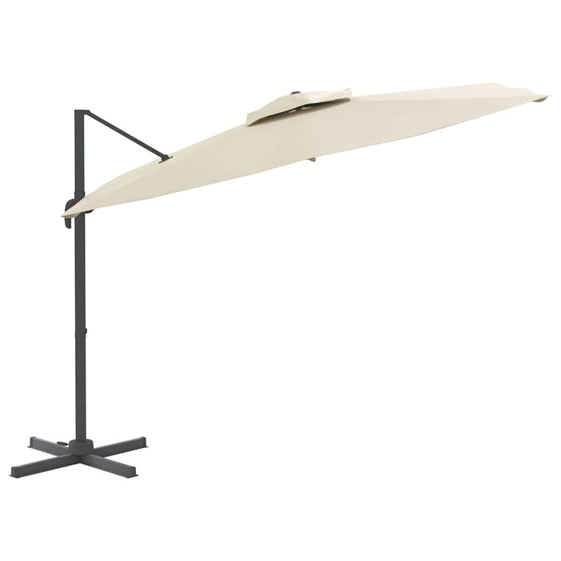 Load image into Gallery viewer, Vidaxl zweefparasol met dubbel dak 300x300 cm zandwit