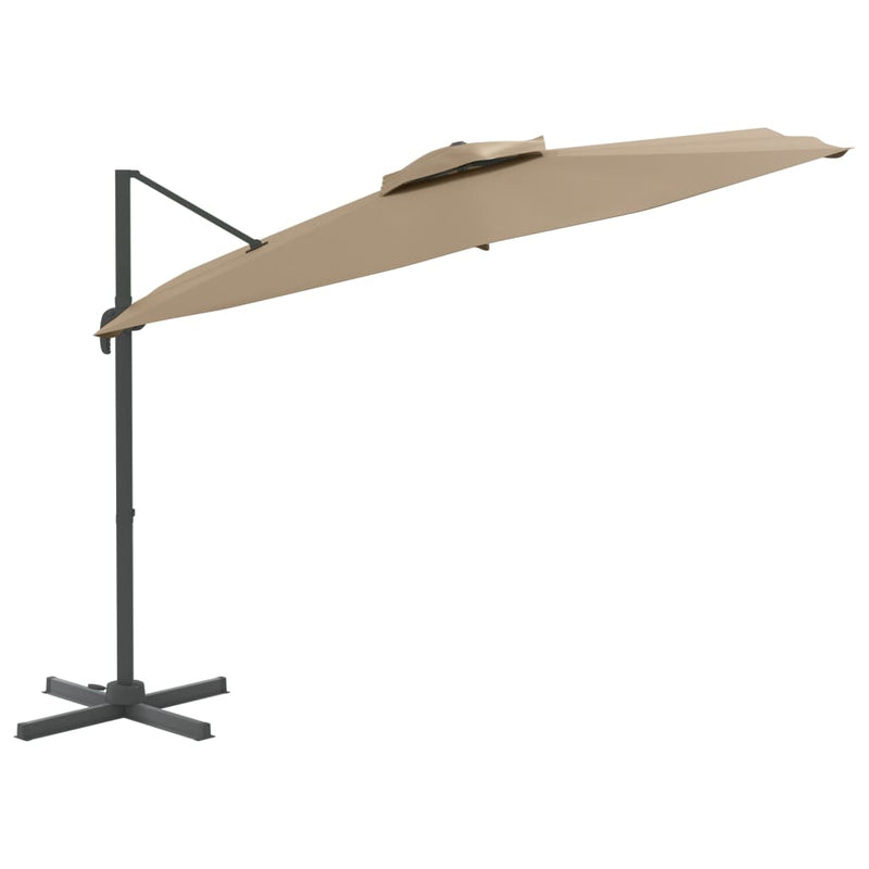 Load image into Gallery viewer, Vidaxl zweefparasol met dubbele bovenkant 400x300 cm taupe