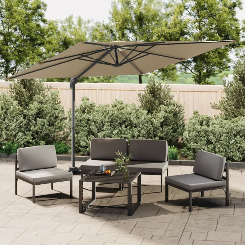 Load image into Gallery viewer, Vidaxl zweefparasol met dubbele bovenkant 400x300 cm taupe