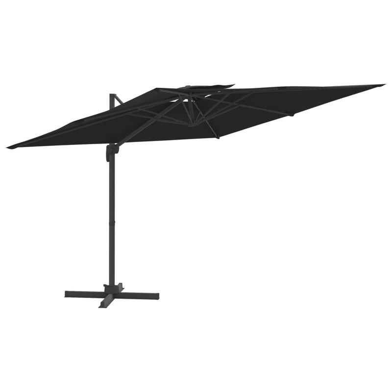 Load image into Gallery viewer, Vidaxl zweefparasol met dubbele bovenkant 400x300 cm zwart