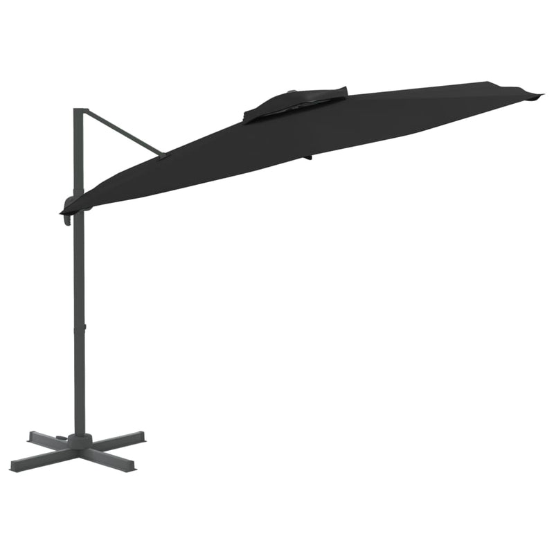 Load image into Gallery viewer, Vidaxl zweefparasol met dubbele bovenkant 400x300 cm zwart