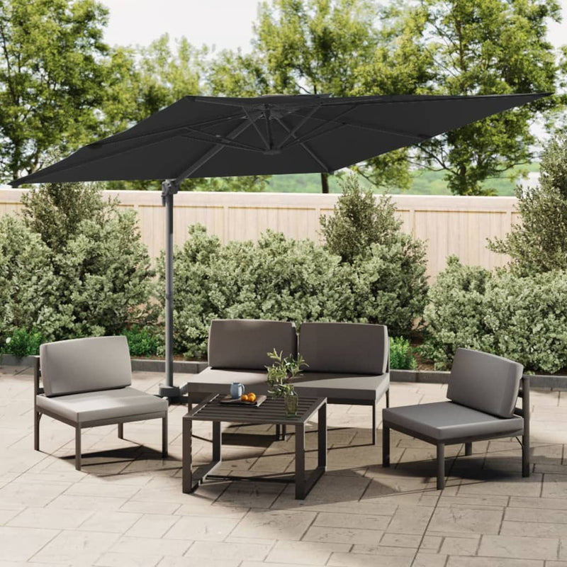 Load image into Gallery viewer, Vidaxl zweefparasol met dubbele bovenkant 400x300 cm zwart