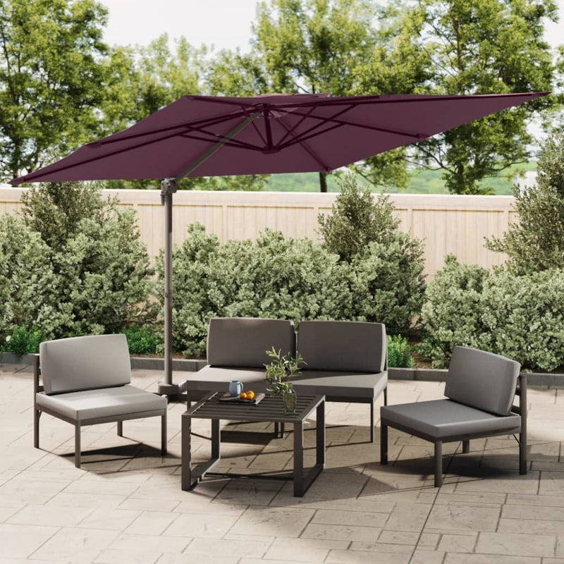 Load image into Gallery viewer, Vidaxl zweefparasol met dubbel dak 400x300 cm bordeauxrood