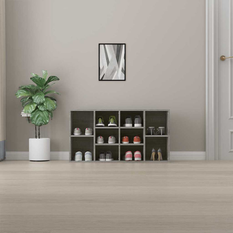 Afbeelding laden in galerijviewer, Vidaxl schoenenbank 103x30x55 cm bewerkt hout grijs sonoma eiken