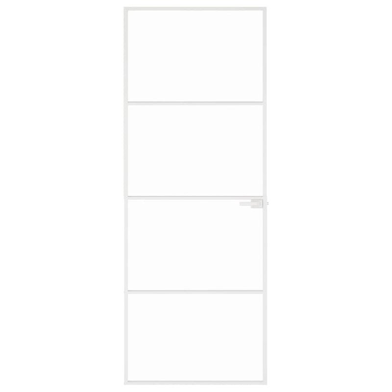 Load image into Gallery viewer, Vidaxl binnendeur 76x201,5 cm gehard glas en aluminium smal wit